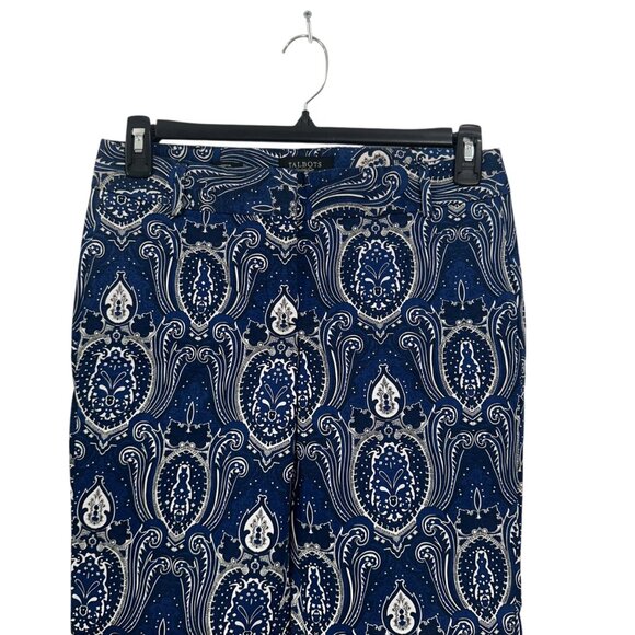 Talbots Womens Blue Paisley Print Capri Pants Size 4 Cotton/Spandex Blend - Picture 13 of 13
